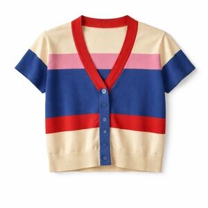 Sundei Striped Knit Cardigan Sweater Made in Italy